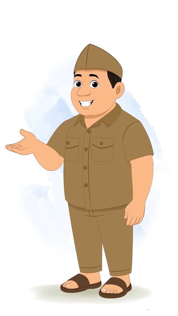 A postman talking animated vector cartoon character AKA Ramesh