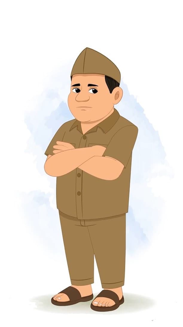An annoyed postman animated vector cartoon character AKA Ramesh
