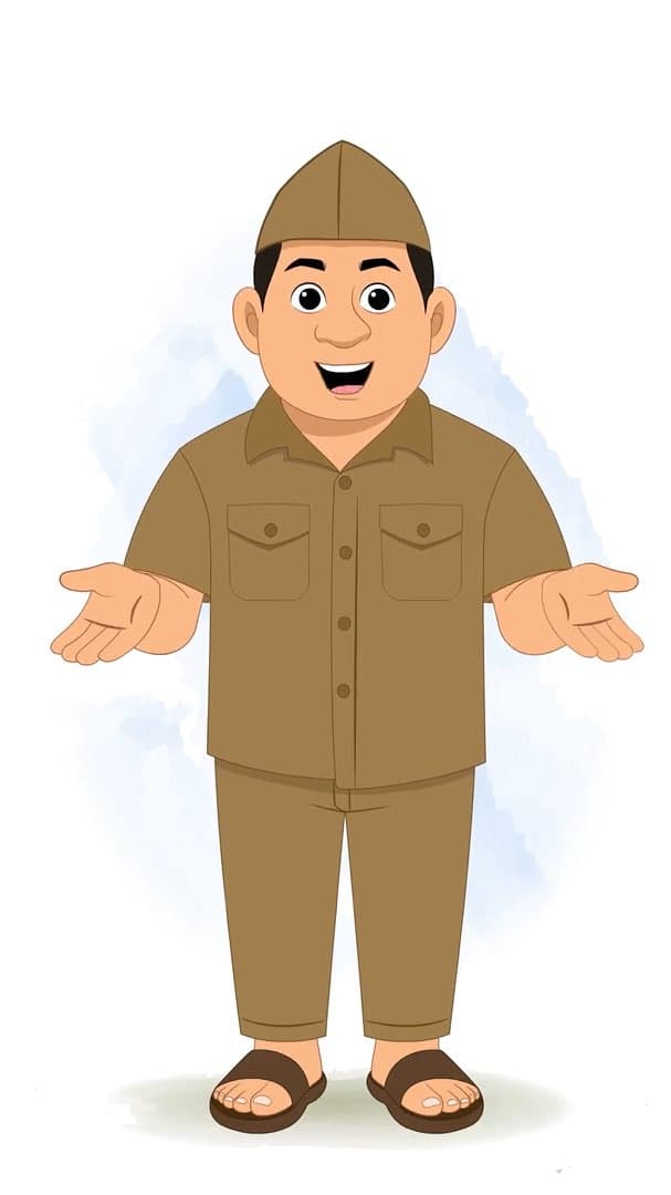 A postman talking animated cartoon character vector AKA Ramesh