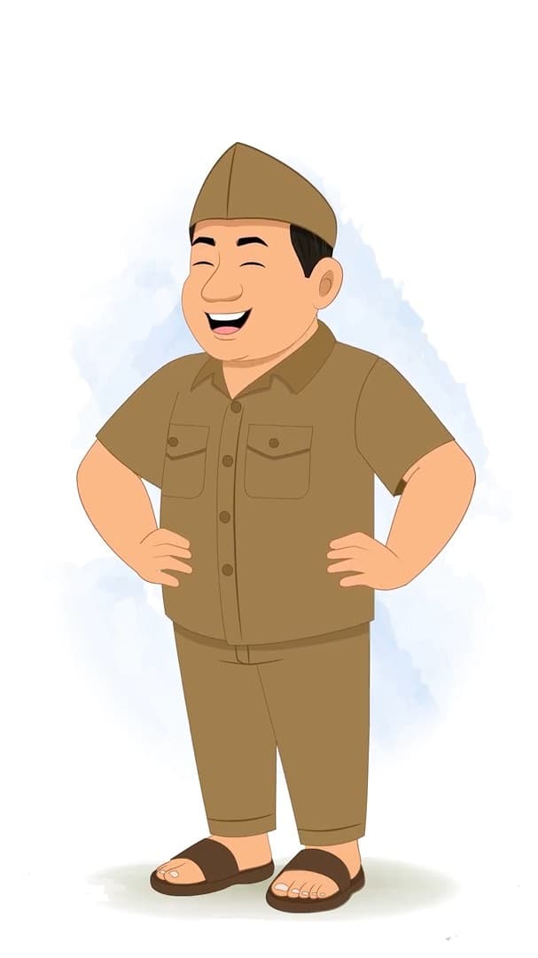 A postman laughing animated vector cartoon character AKA Ramesh