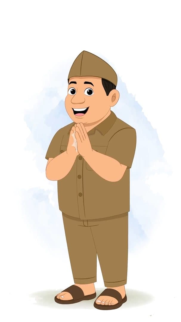 A postman clapping animated vector cartoon character AKA Ramesh