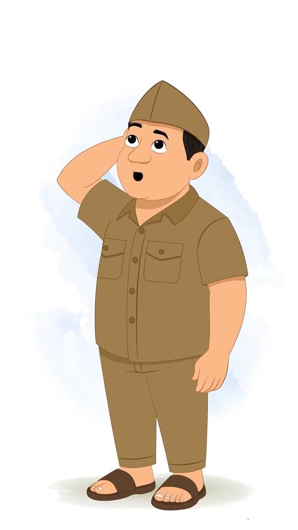 A confused postman animated vector cartoon character AKA Ramesh