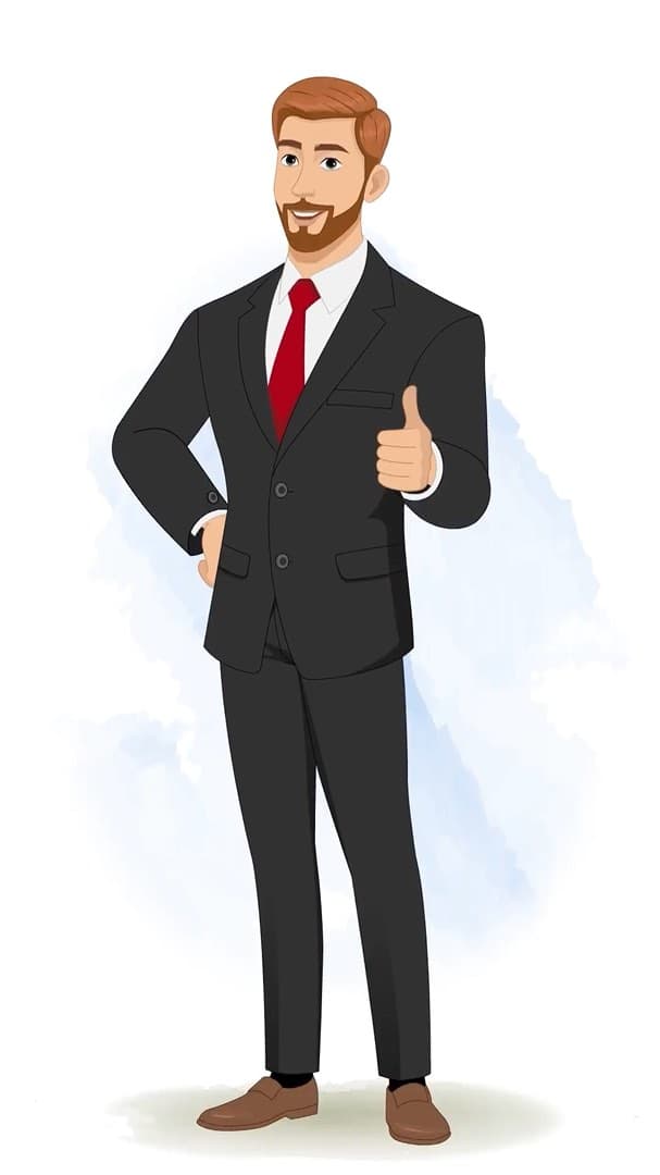 A handsome businessman Showing thumbs up animated vector cartoon character AKA Edward