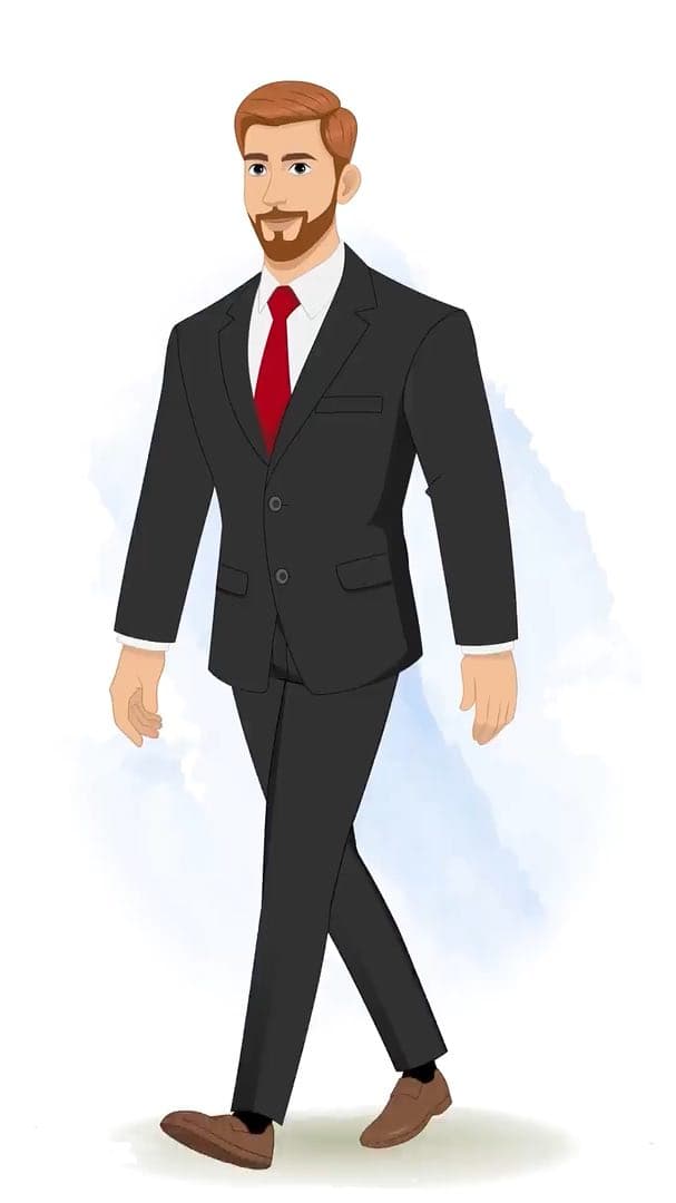 A handsome businessman walking animated vector cartoon character AKA Edward