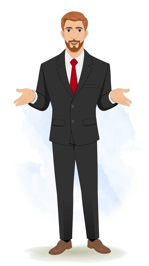A handsome businessman talking animated cartoon character vector AKA Edward