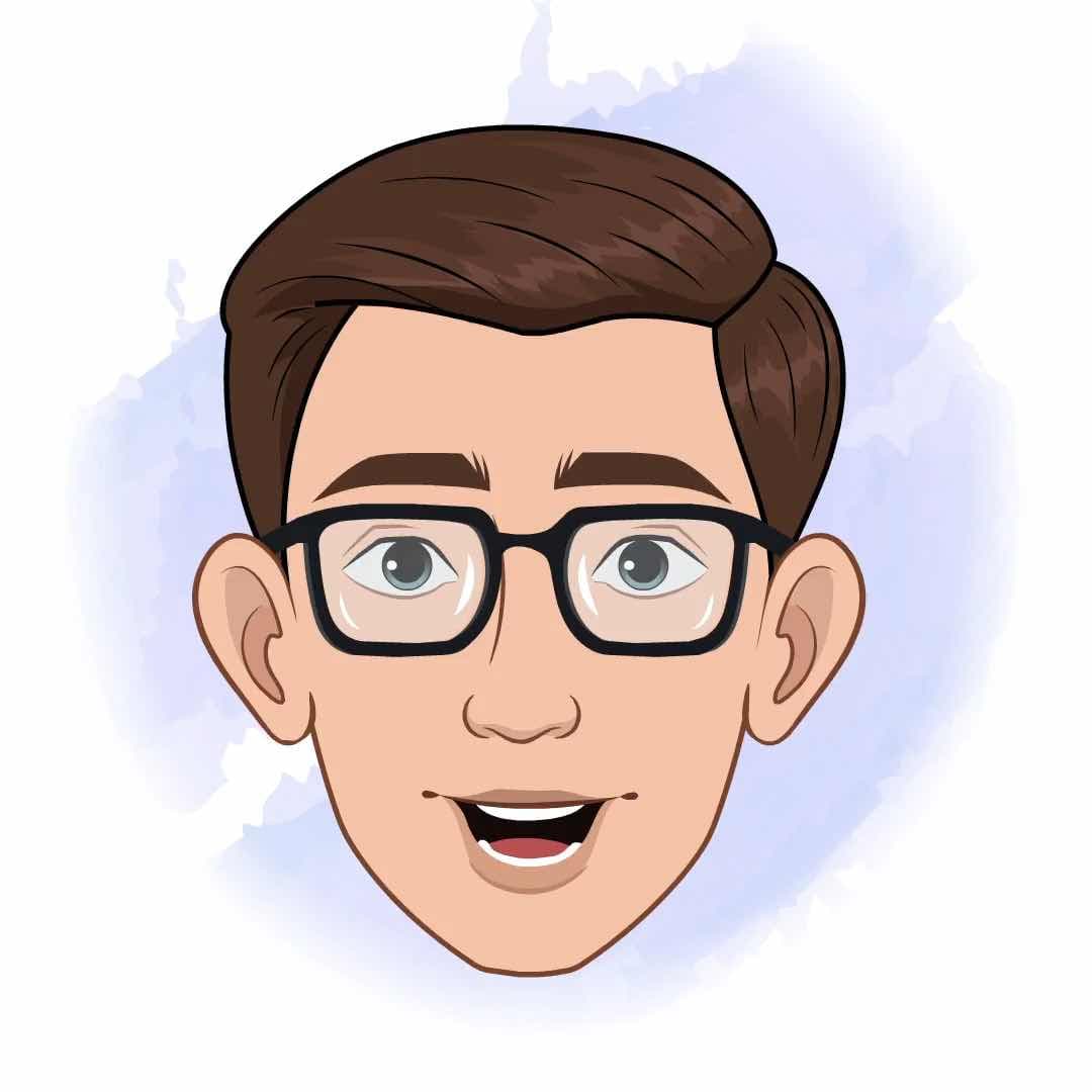 A businessman in blue suit face expression animated vector cartoon character AKA David