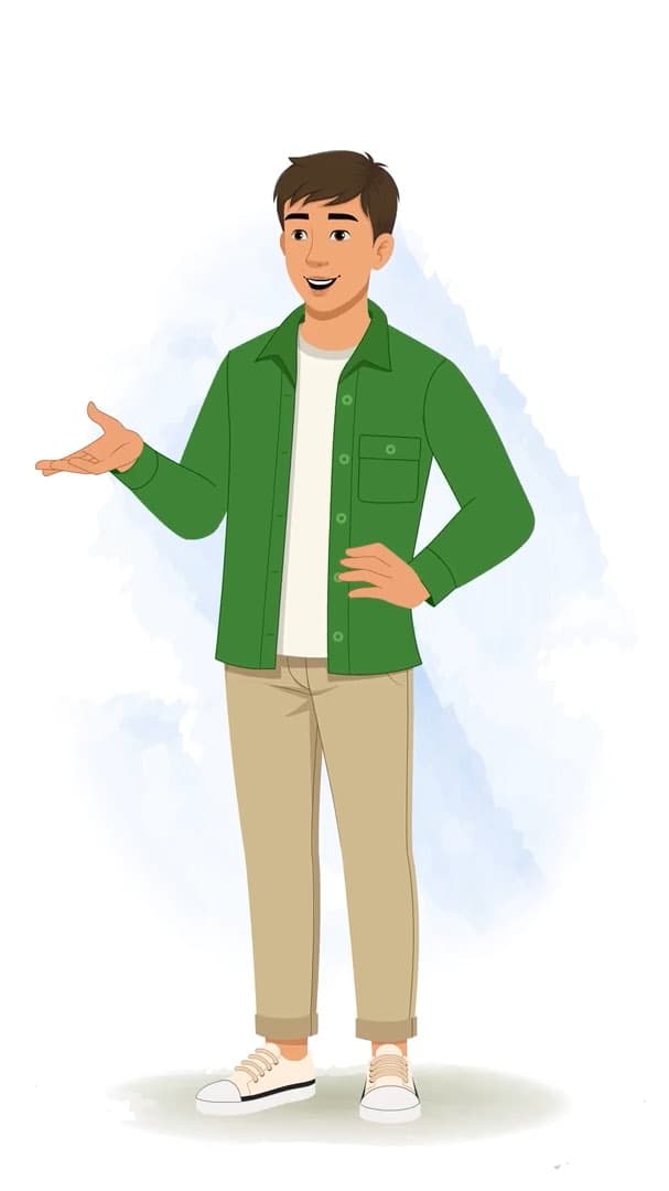 A young talking man animated character cartoon vector AKA Aarav