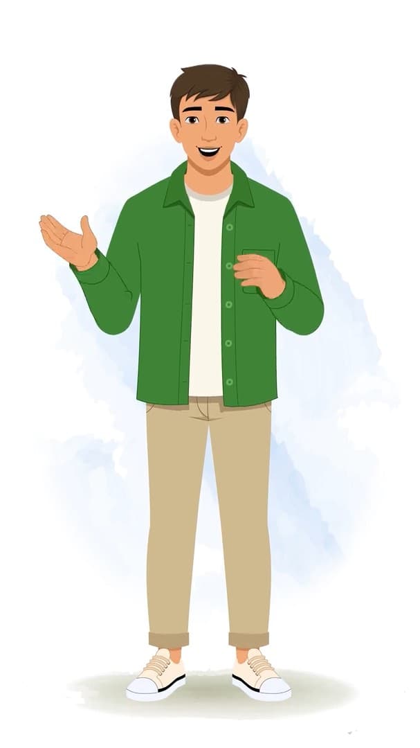 A young man talking animated character cartoon vector AKA Aarav