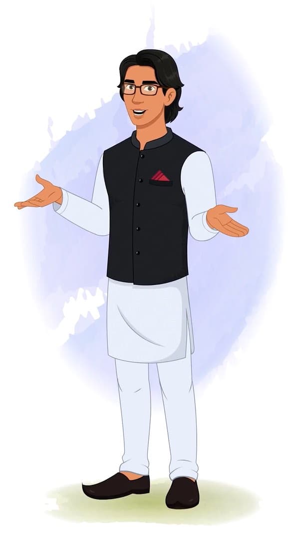 An indian politician talking vector animated cartoon character