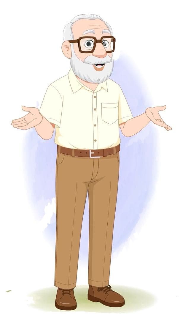 An old man talking animated character cartoon vector AKA Tom