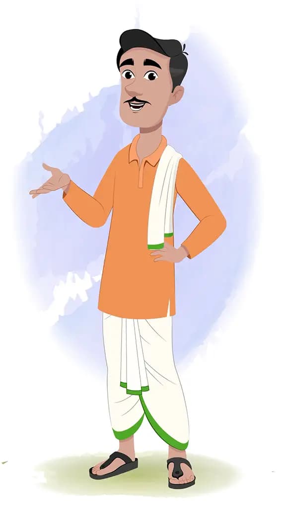 An Indian farmer talking animated cartoon character AKA Ram Chandra 3/4