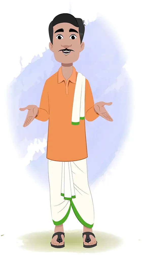 An Indian farmer talking animated cartoon character AKA Ram Chandra