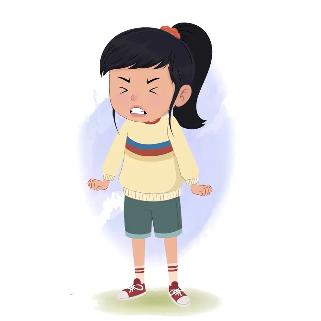 A cute little angry girl animated cartoon character aka navya 3/4