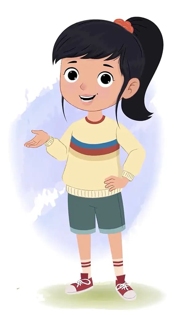 A cute little girl talking animated cartoon character aka navya 3/4