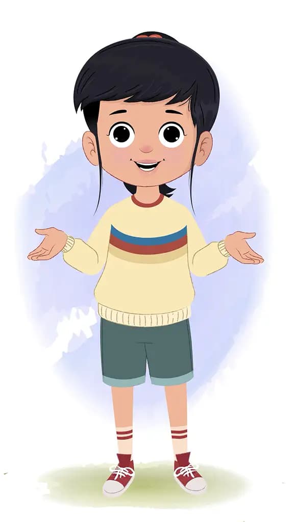 A cute little girl talking animated cartoon character aka navya