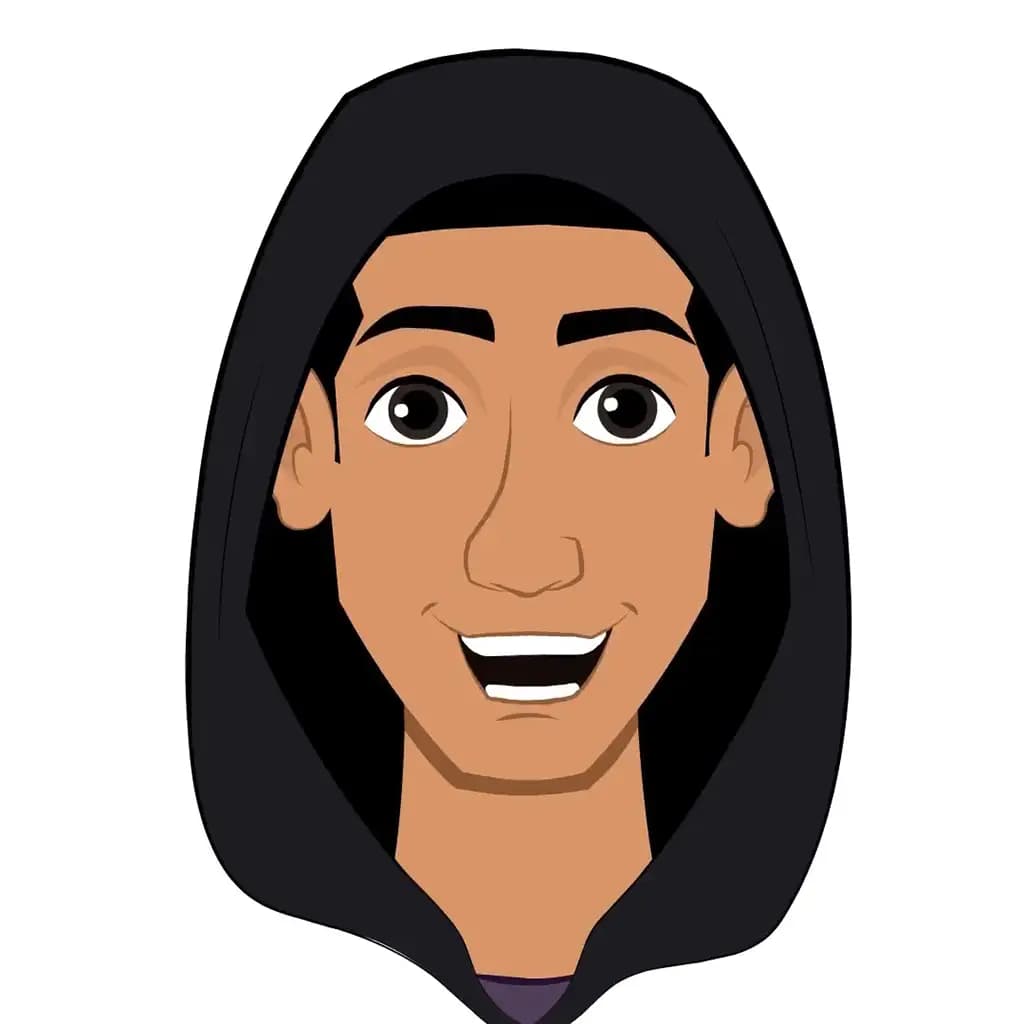 A hacker animated cartoon face with different facial expressions aka franklin