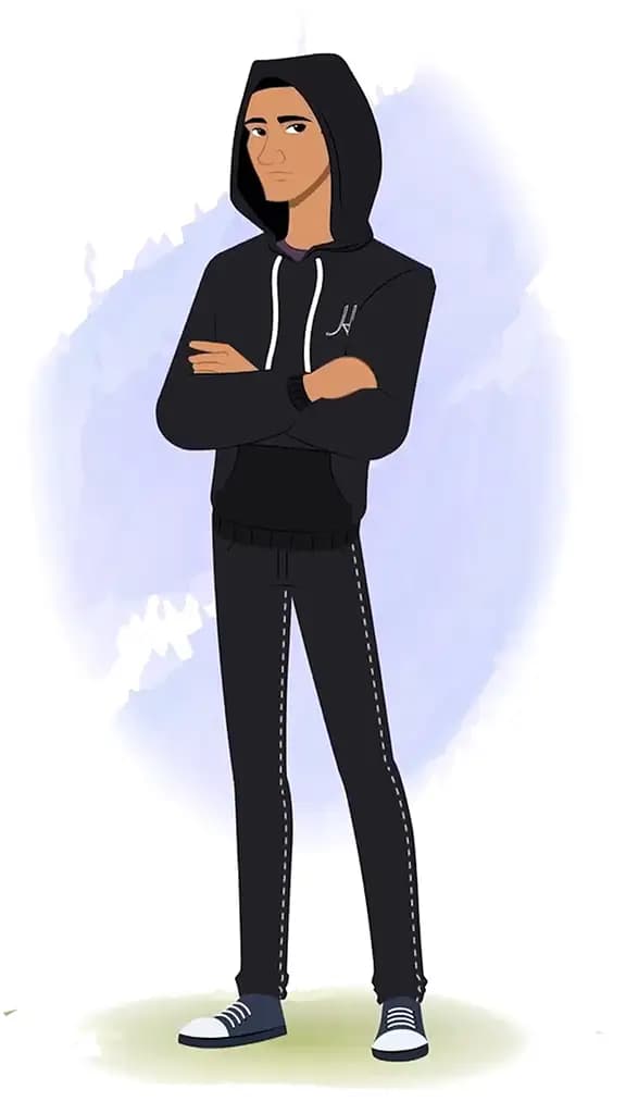 An annoyed Hacker animated cartoon character aka franklin 3/4