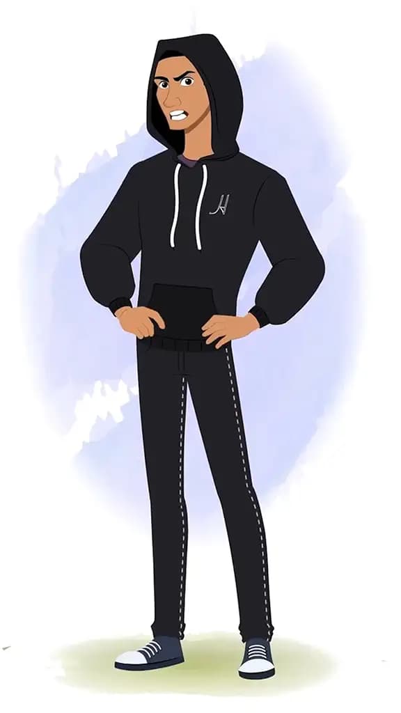 An angry Hacker animated cartoon character aka franklin 3/4