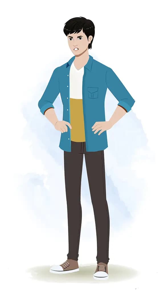 An angry Korean man animated cartoon character aka george 3/4