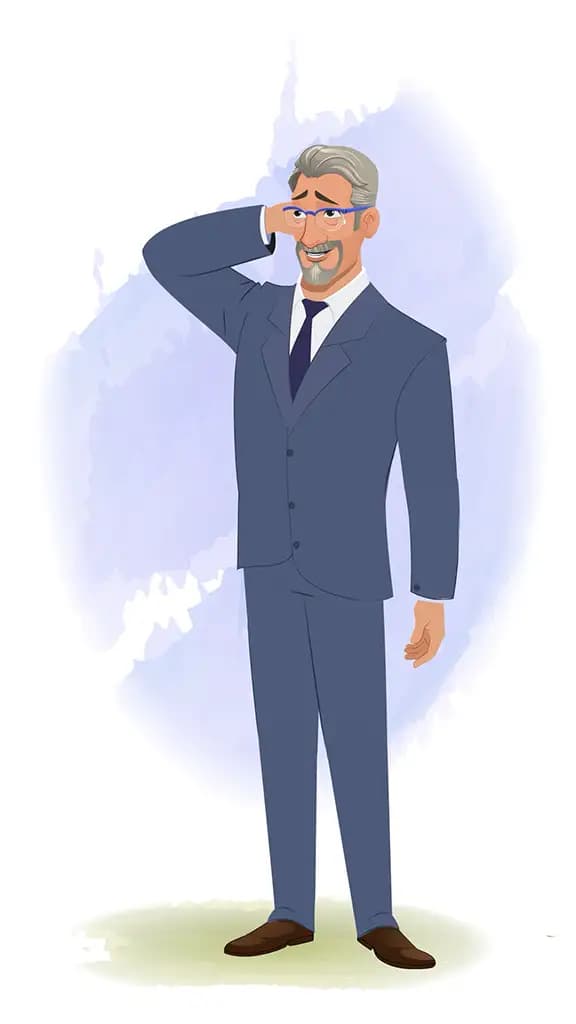 A confused businessman animated cartoon character AKA George 3/4