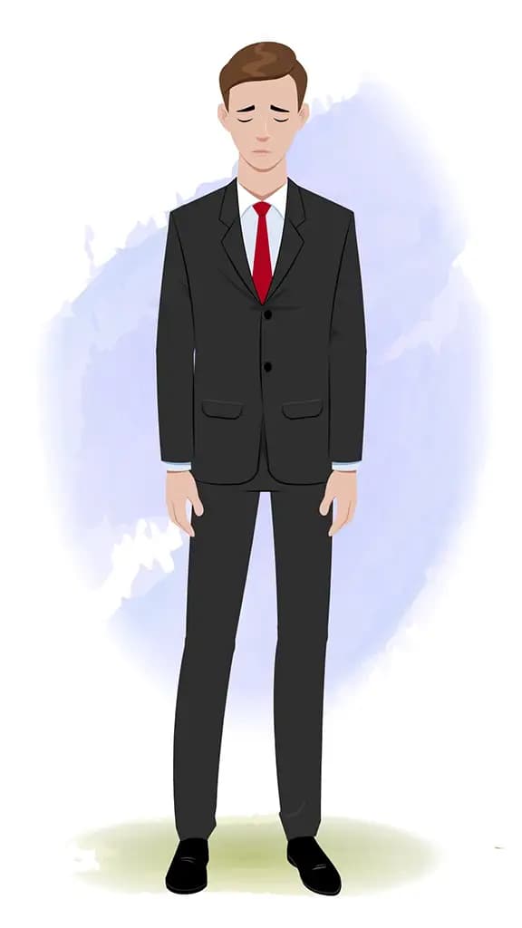 A sad Indian businessman animated cartoon character AKA Shrivastav