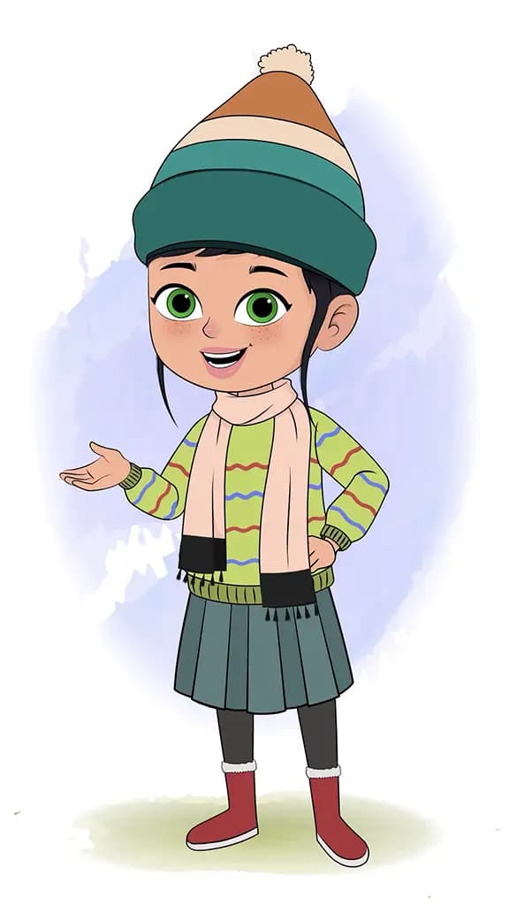 A cute girl talking animated cartoon character aka micki 3/4