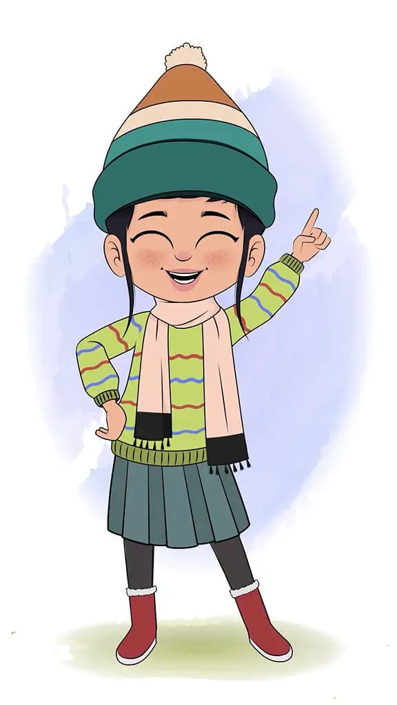 A cute girl dancing animated cartoon character aka micki