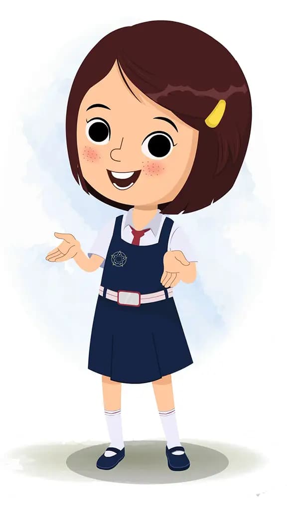 A little school girl talking animated cartoon character aka misti 3/4