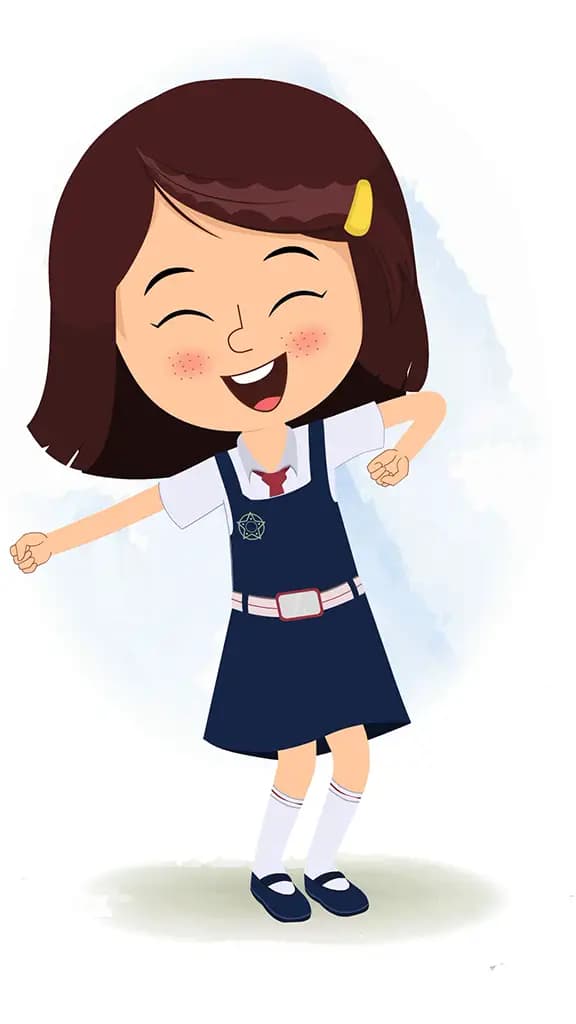 A little school girl dancing animated cartoon character aka misti