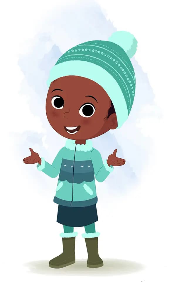 A cute African talking girl animated cartoon character aka kaya 3/4