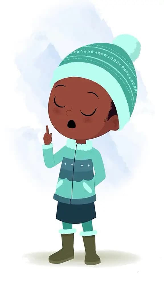 A cute African girl saying no animated cartoon character aka kaya