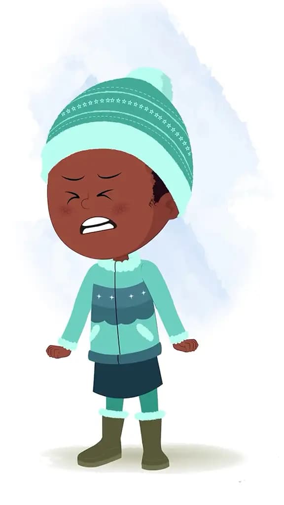 A cute angry African girl animated cartoon character aka kaya 3/4