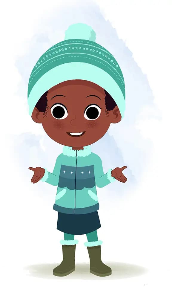 A cute African girl talking animated cartoon character aka kaya