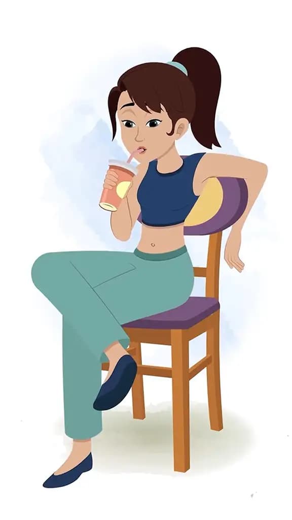 A cheerful girl drinking juice animated cartoon character aka divya