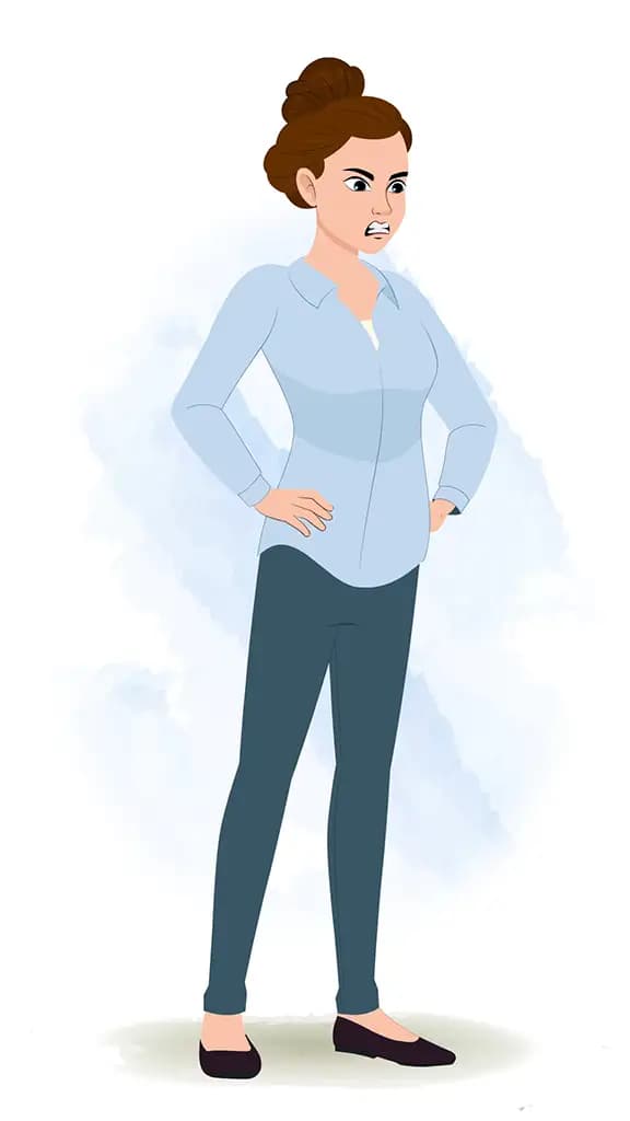 An angry business woman animated cartoon character aka ruby 3/4