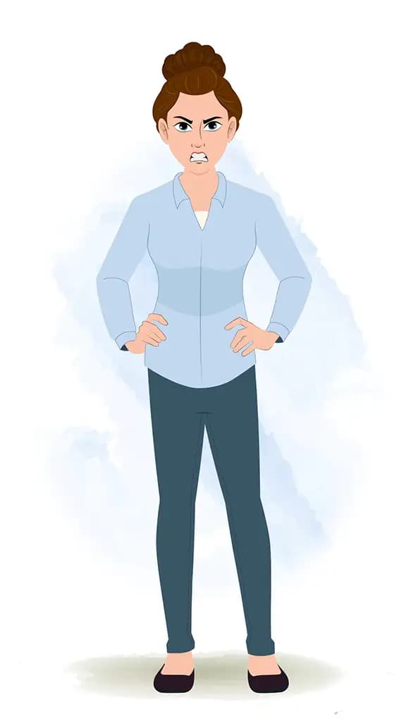 An angry business woman animated cartoon character aka ruby 3/4