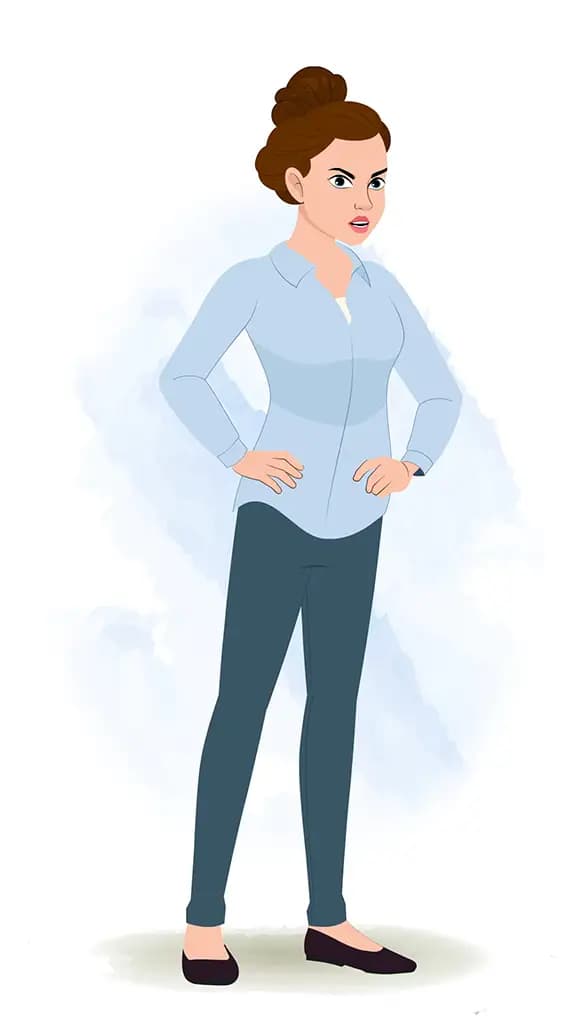 A business woman saying no animated cartoon character aka ruby 3/4