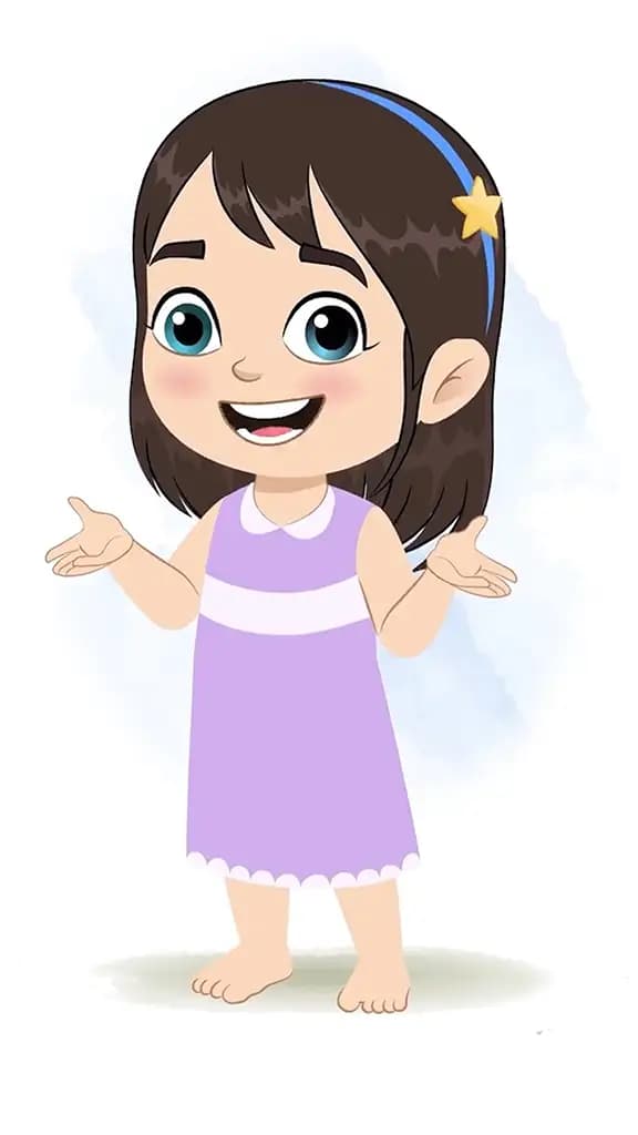 A little girl talking animated cartoon character aka merry 3/4