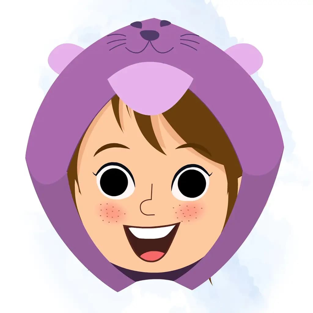 A cute girl animated cartoon face with different facial expressions aka riru