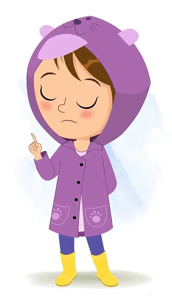 A cute girl saying no animated cartoon character aka riru