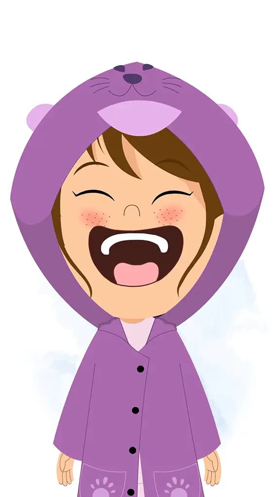 A cute girl laughing animated cartoon character aka riru