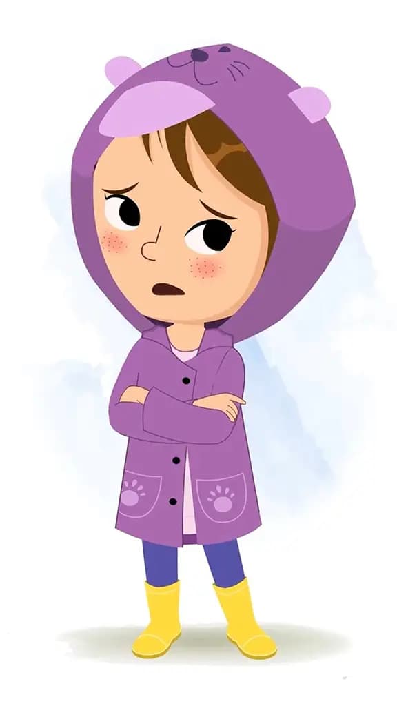 An annoyed cute girl animated cartoon character aka riru 3/4