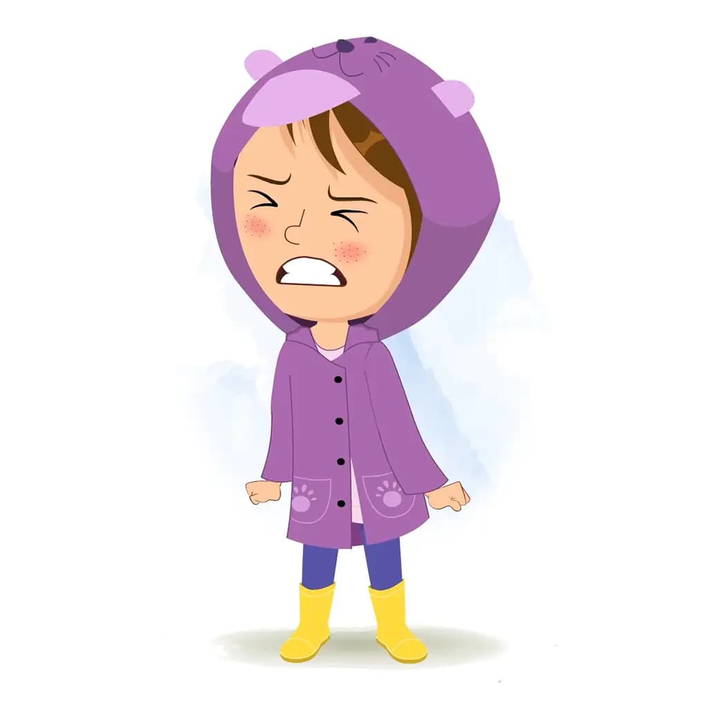 An angry cute girl animated cartoon character aka riru