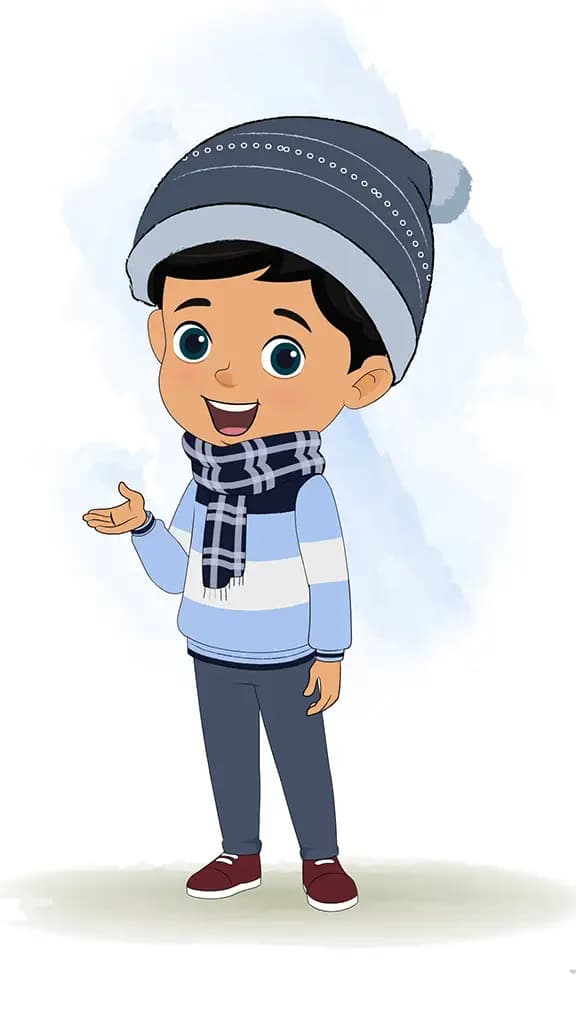 A cute boy talking animated cartoon character aka rohan 3/4