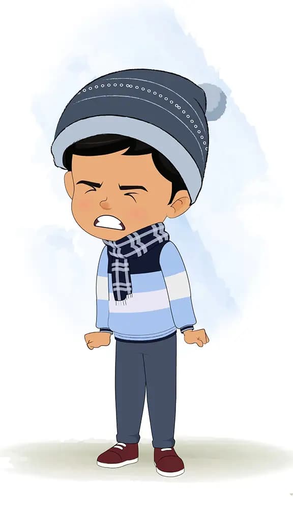 An angry cute boy animated cartoon character aka rohan 3/4
