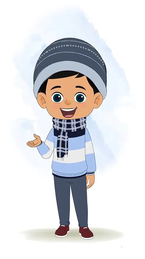 A cute boy talking animated cartoon character aka rohan