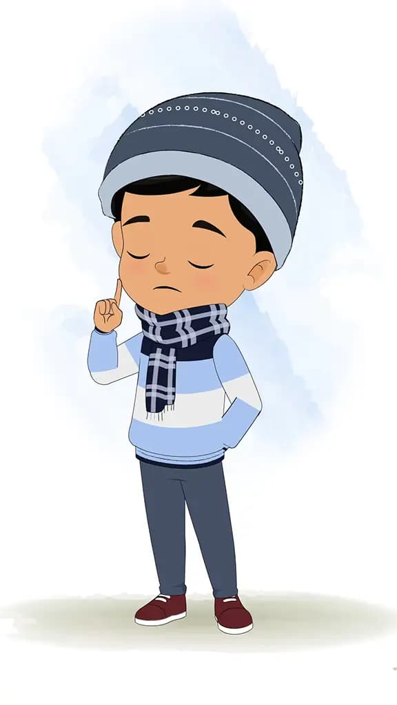 A cute boy saying no animated cartoon character aka rohan