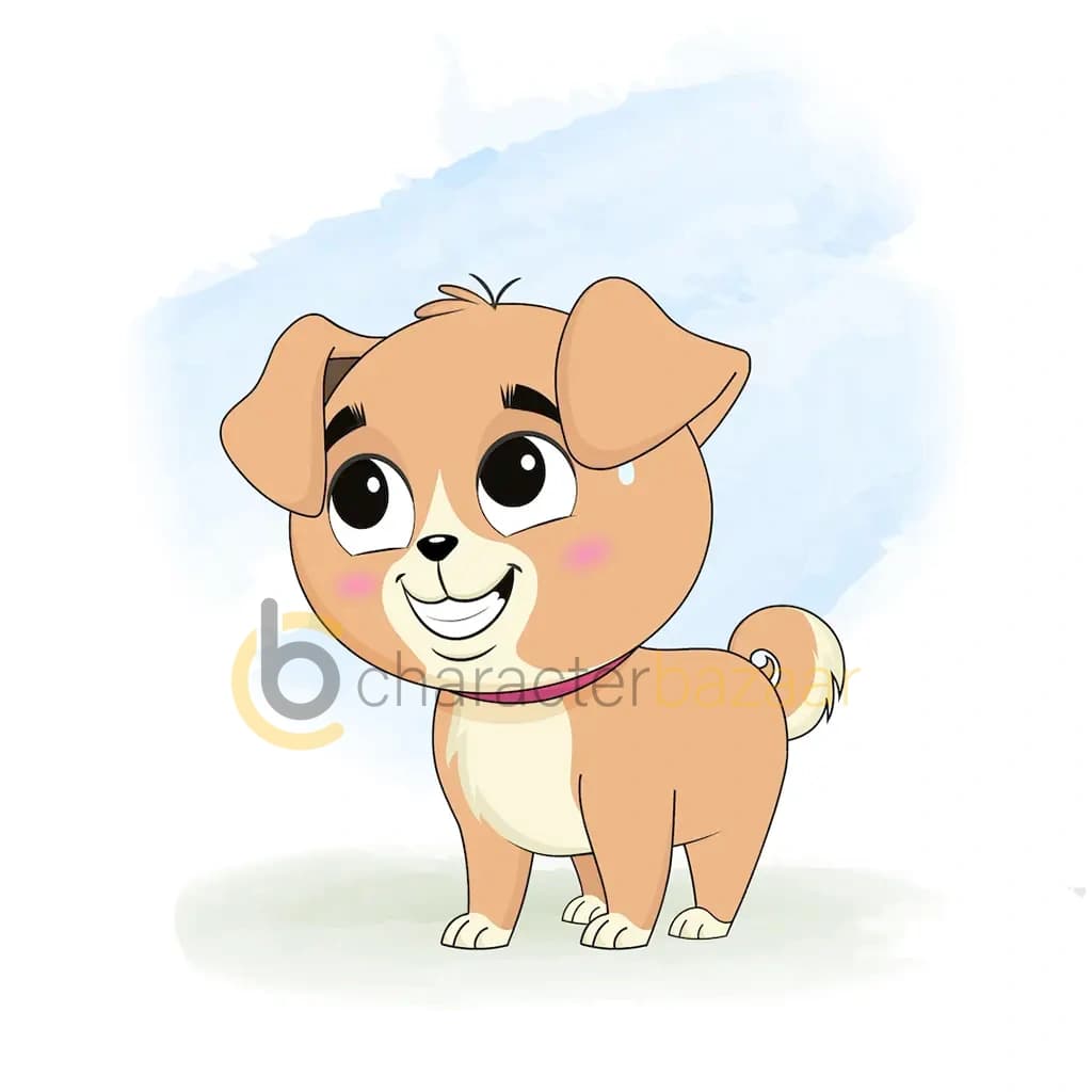 A nervous little dog animated cartoon character aka rocky the dog 3/4