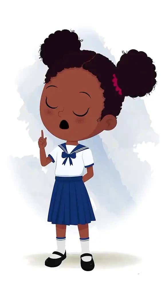 A little black girl saying no animated cartoon character aka kaya