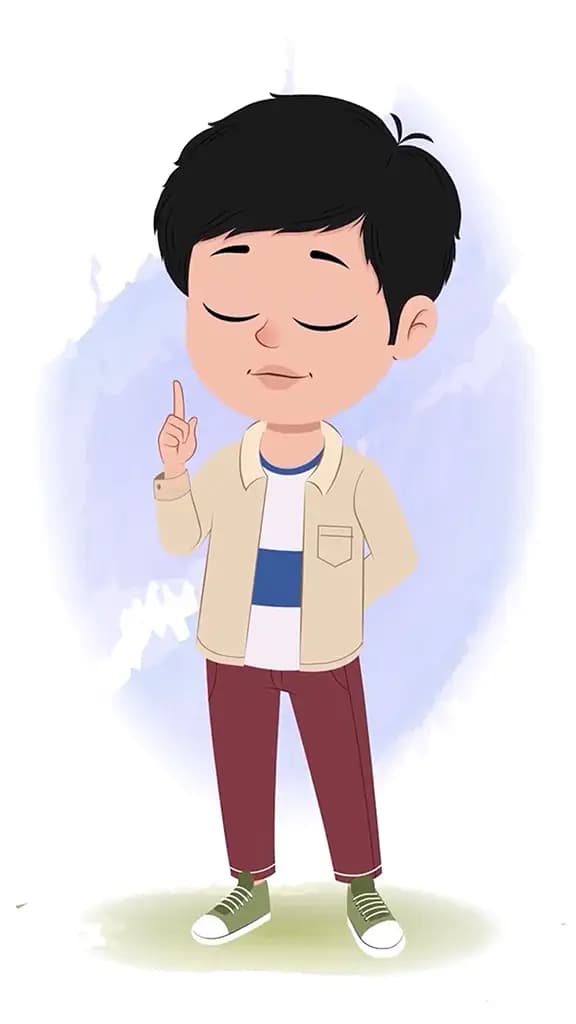 A cool boy saying no animated cartoon character aka rahul